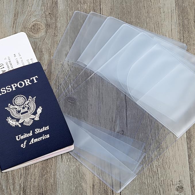 5 Pack Passport Cover Protector Case Clear Plastic Vinyl ID Card Holder