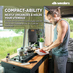 Wealers Camp Kitchen Cooking Utensil Set Travel Organizer Grill Accessories Portable Compact Gear for Backpacking BBQ Camping Hiking Travel Cookware Kit Water Resistant Case