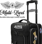 Von Dutch Signature Patch Checked 28-Inch Rolling Duffel with Telescopic Trolley Handle and Inline Skate Wheels