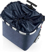 reisenthel carrycruiser Herringbone Dark Blue - Portable Shopping Trolley with Sturdy Aluminum Frame, Shoulder Strap and Removable mesh Inner Bag -Water-Repellent