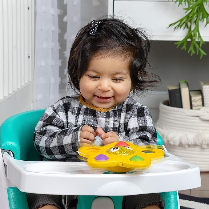 Baby Einstein Ocean Explorers Pop & Glow Starfish Light Up Sensory Popper Toy, Suction Toy for Highchair, for Babies Ages 6 Months and up