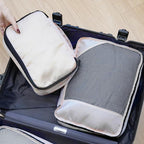 Toncoke 8-Piece Packing Cubes for Travel, Mesh Luggage Organizers with Shoe Bag, Toiletry Bag, Laundry Pouches, 4 Sizes (XL/L/M/S) for Suitcase Organization, Men Women Kids, Beige
