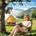 Portable Fan, Camping Fan, 20000mAh 6-Inch 18-85H Rechargeable Ultra Thin Foldable with Built-in Power Bank, LED Light, Remote Control, Hook for Outdoor Camping Tent RV Travel (Khaki)