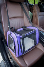 Soft Sided Carrier for Small Medium Cats Dogs,TSA Airline Approved Collapsible Travel Pet Carrier Medium Purple