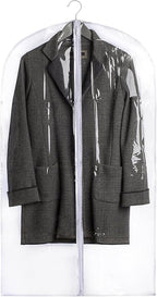 Handy Laundry Clear Vinyl Garment Bag - Protect Your Clothing While Traveling & Dust Free While Hanging in Your Closet. Ideal for Coats, Suits, Dresses or Gowns - Set of 2 (24 X 42 Inches)
