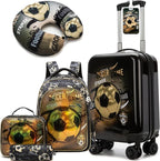 Kid’s Luggage Set 5 Piece Suitcase Set 16’’ Hardside Football Luggage with Spinner Wheels Boys Carry on Toddler Travel Rolling Suitcase Carry on Luggage Airline Approved