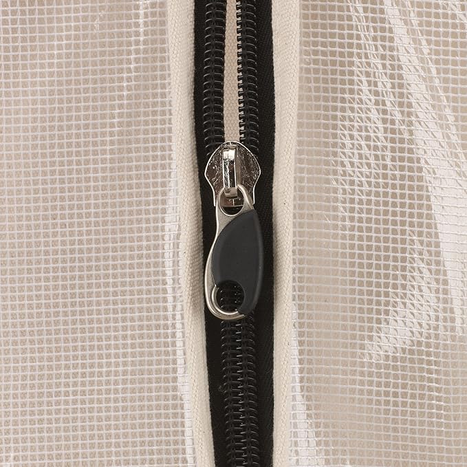 Household Essentials 3392-1 Cedarline Collection Hanging Garment Bag | Dress and Suit Protector | Natural Cotton Canvas,Off-White