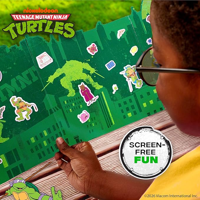 Teenage Mutant Ninja Turtles® Puffy Sticker Playset, Includes 30 Reusable TMNT Stickers & Double-Sided Play Scene, Classic Teenage Mutant Ninja Turtles Toys, Great Travel-Friendly Kids Activities
