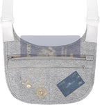 Travel Money Belt Cashsafe Anti Theft Travel Wallet, Fanny Packs for Passport Holder Hidden Under Clothes, Running Bag to Carry Phone Keys (Grey)