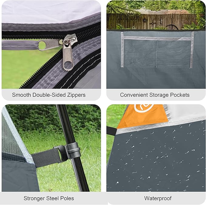 CAMPROS CP Camping Tent 2/4/6 Person, Waterproof Windproof Double Layer Dome Tent, Easy Setup with Large Mesh Windows & Wide Door for Outdoor Camping Backyard
