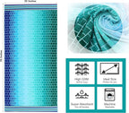 COTTON CRAFT Oversized Beach Towel - 2 Pack 35 x 70 Big & Huge Towel Set - 100% Cotton - Pool Picnic Bath Towel - Plush Terry Jacquard Velour 450 GSM Thick Super Soft Absorbent Luxury - Blue Tiles
