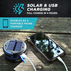 Kizen Outdoor Solar Lantern - Solar or Plug Rechargeable Lantern - Collapsible LED Light for Power Outages - Camping Essential Lamp for Tent Light, Hanging, or Flashlight - Yellow