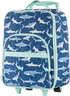 Stephen Joseph, Kids Roling Carry-On Luggage, 12.5"L x 6.5"W x 18"H, Blue Shark