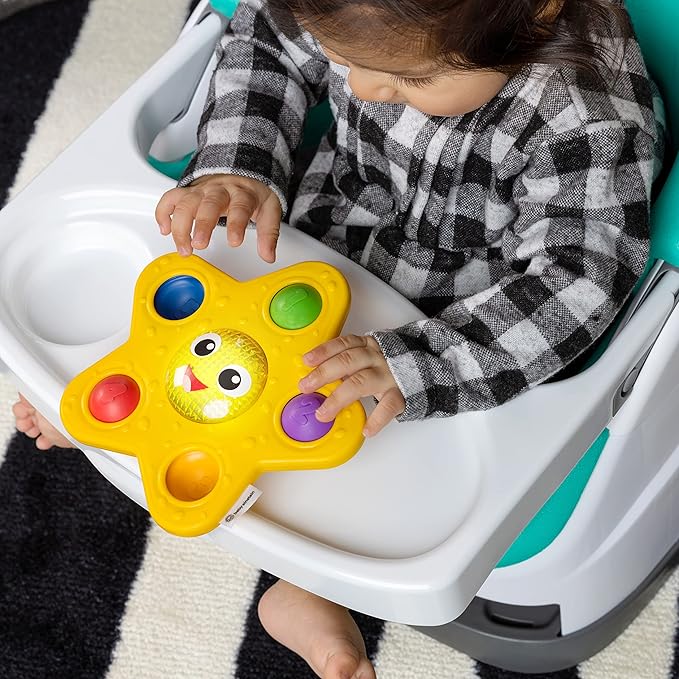 Baby Einstein Ocean Explorers Pop & Glow Starfish Light Up Sensory Popper Toy, Suction Toy for Highchair, for Babies Ages 6 Months and up