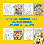 Spongebob Aqua Art, Mess-Free Water Reveal Coloring Book with Pen, No Mess Travel Activity Pad for Kids & Toddlers, Reusable Water Art Set, Preschool On-The-Go Toy, Mess Free Coloring for Toddlers