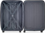 DELSEY PARIS Helium Aero Hardside Expandable Luggage with Spinner Wheels, Black, Checked-Large 28 Inch