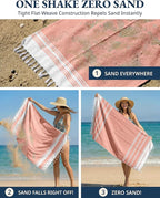 LANE LINEN 6-Pack Oversized Pre-Washed Beach Towels, Stylish Quick-Dry Pool & Travel Towels for Adults, 39"x71" - Diamond Multi Colors