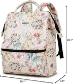 Kinmac Wide Open Style Laptop Backpack for Laptop Up to 15.6 Inch Men Women Travel Outdoor Backpack (Floral)