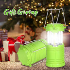 2-Pack LED Green Camping Lanterns, Portable Camping Lights, Outdoor Handled Lamps, Essential Emergency Lights for Power Outages, Hiking, Hurricane