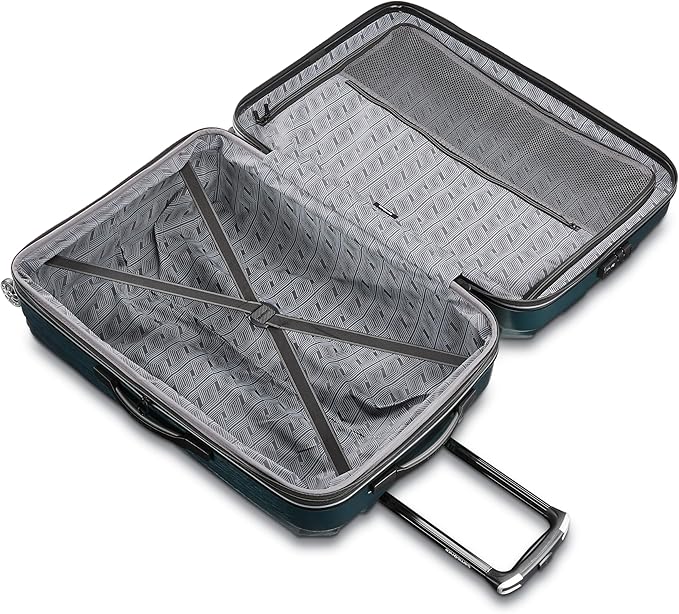 Samsonite Centric 2 Hardside Expandable Luggage with Spinner Wheels, Emerald Green, Checked-Large 28-Inch