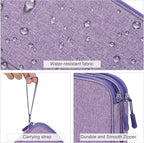 FYY Electronic Organizer, Travel Cable Organizer Bag Pouch Electronic Accessories Carry Case Portable Waterproof Double Layers Storage Bag for Cable, Cord, Charger, Phone, Medium Size, Dark Purple