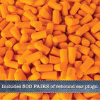 Foam Ear Plugs Dispenser Wall Mount - Bulk Refillable Ear Plugs 500 Pair - High Decibel Industrial Safety Sound Blocking Ear Plugs