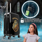 Harry Potter Suitcase for Kids Teens Hogwarts Hard Shell Luggage Rolling Suitcase 4 Wheels Travel Essentials Vacations Trips (M/L26”xW16.5”, 60L, Black)
