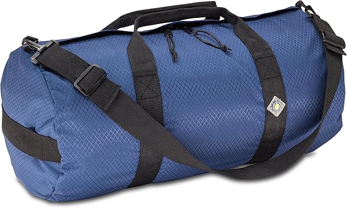 44L Daily Duffel Bag, Heavy-Duty Gear Bag, 1050D Tuff Cloth, Diamond Ripstop, Reinforced Stitching - Blue (12" x 24")
