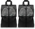 Shoe Bags For Travel, Used As For Storage or Shoe Travel Bag, Space Saving When Travelling With This Travel Shoe Bags For Packing, Featuring Waterproof Nylon Sneaker Bag. (Black, 2 Pack, Large)