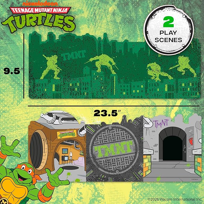 Teenage Mutant Ninja Turtles® Puffy Sticker Playset, Includes 30 Reusable TMNT Stickers & Double-Sided Play Scene, Classic Teenage Mutant Ninja Turtles Toys, Great Travel-Friendly Kids Activities