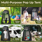 Outsmart Gadgets Outdoor Portable Toilet Set for Adults with Camping Night Lantern, Folding XL Toilet, Pop Up Privacy Tent and Carry Bags, Multipurpose Potty, Washable and Foldable for RV Travel