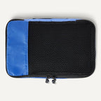 Amazon Essentials 4-Piece Packing Cubes Travel Accessories Set, Space-Saving Luggage Organizers with Double Zipper, Mesh Top, Small/Medium/Large/Slim, Blue (Previously Amazon Basics)