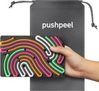 Pushpeel Sensory Activity Board: Silicone Fidget Toy for Calming, Stress, Anxiety, ADHD & Autism | Silent, No Mess | Kids 3+ & Adults | Includes Portable Travel Bag & 11 Strings (Granite)
