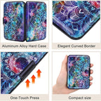 ELFISH Mini RFID Aluminum Wallet Credit Cards Holder Business Card Case Metal ID Case for Men Women (Acolorful)
