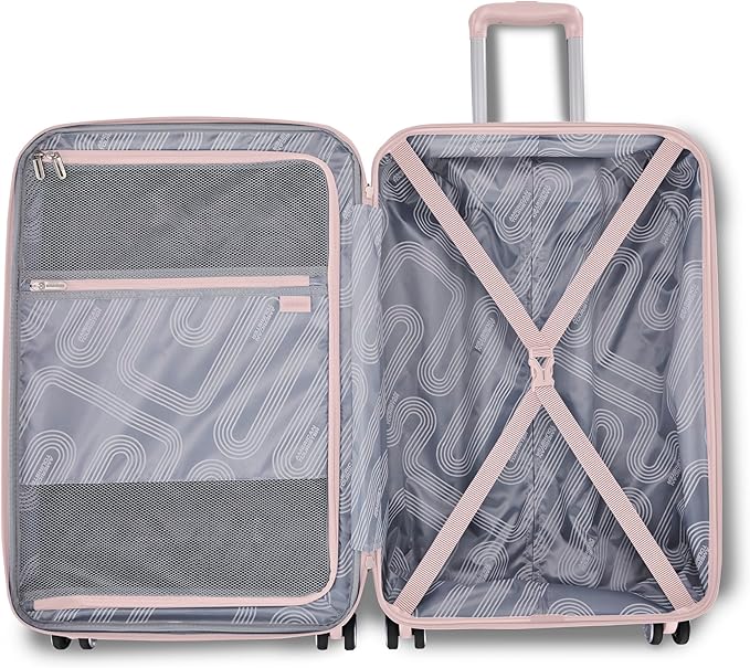 American Tourister Stratum 3.0 Large 28-Inch Spinner, Airline Approved, Durable Hardside Luggage, Expands 1.5", RightHeight™ Adjustable Handle, Pink Blush