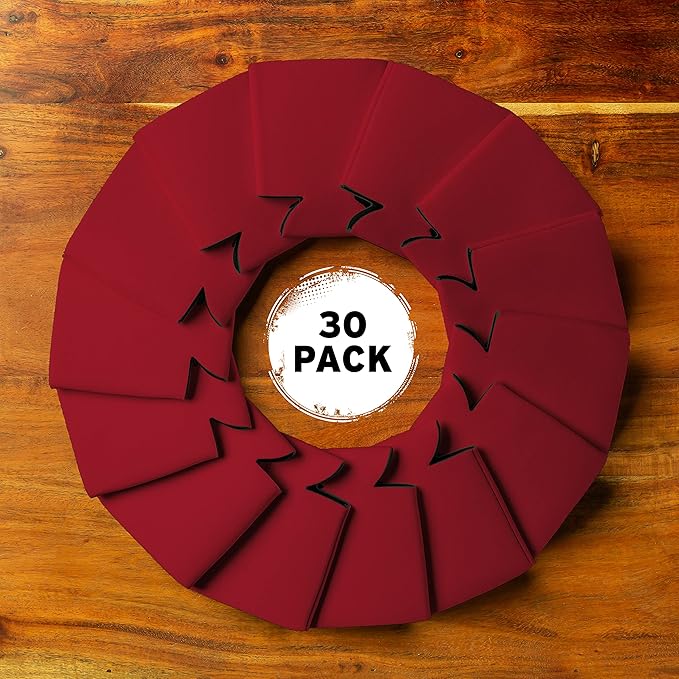 Blank Beer Can Coolers Sleeves (30-Pack) Soft Insulated Beer Can Coolies - HTV Friendly Plain Koolies in Bulk for Beer Cans & Bottles - Coolie Blanks for Vinyl Projects & Wedding Favors (Red)