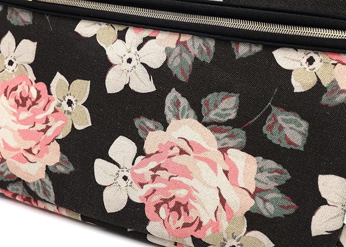 kayond Black Rose Patten water-resistant Laptop Shoulder Messenger Bag Case Sleeve for 14 Inch 14.1 Inch Laptop