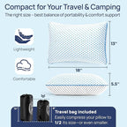 fulocean Small Cooling Memory Foam Pillow for Travel & Camping, Compressible Adjustable Pillow for Medium Firm Neck Knee Lumbar Support,Washable, Ideal Sleeping, Car, Airplane, Backpacking, Gifts