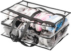 Shoe Travel Bag for Shoes - Travel Shoe Organizer - Portable Luggage Shoes Carrier Sneaker Bag - Shoe Storage Case (Clear, 8 Pairs)