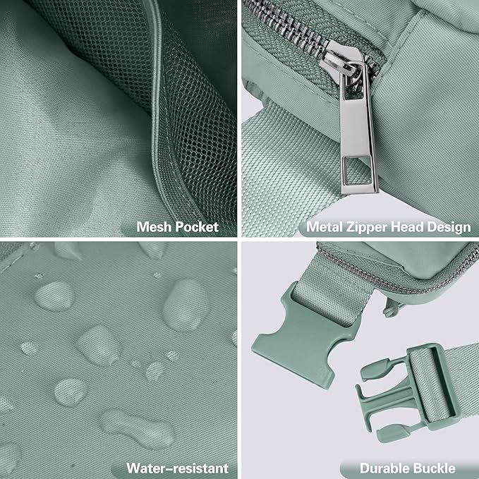 JSJ Mini Fanny Pack for Women & Men,Valentines Day Gifts for Girls Teens Kids Daughter Sister Her,Trendy Stuff Crossbody Bags Cute Everywhere Belt Bags. (Sage Gray)