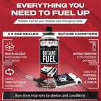 Chef Master 72x 8oz Butane Fuel Canister - Butane Torch Refill & Camp Stove Fuel - Gas Canister for Picnics, Outdoor Cooking, Grilling - Camp Stove, Torch Fuel Camping Essentials - 90340