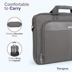 Targus Classic Slim Laptop Bag - Ergonomic Briefcase and Messenger Bag - Spacious Foam Padded for Laptops and Under
