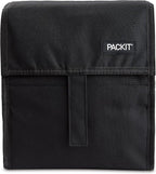PackIt Freezable Lunch Bag, Black, Built with EcoFreeze Technology, Foldable, Reusable, Zip and Fold Closure with Buckle Handle, Perfect for School and Office Lunches