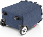 reisenthel carrycruiser Herringbone Dark Blue - Portable Shopping Trolley with Sturdy Aluminum Frame, Shoulder Strap and Removable mesh Inner Bag -Water-Repellent