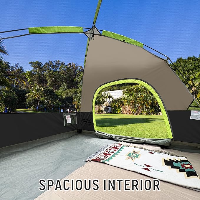 CAMPROS CP Camping Tent 2/4/6 Person, Waterproof Windproof Double Layer Dome Tent, Easy Setup with Large Mesh Windows & Wide Door for Outdoor Camping Backyard