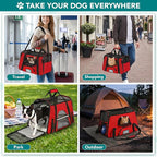 PetAmi Airline Approved Pet Carrier for Cats & Small Dogs, Soft Sided TSA Travel Carrier Bag with Sherpa Bed, Breathable Mesh Ventilation, Collapsible Bowl, Fits Under Seat, Up to 18 lbs, Large Red