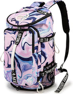 Gym Duffle Bag Backpack with Shoe Compartment,4 ways Travel Backpack for Women and Men,Multi-Functional Weekender bag with Waterproof Layer&Laptop Compartment for Fitness, Travel,Camping