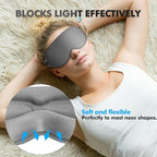 Sleep Eye Mask for Men Women, Sleeping Mask for Side Sleeper, Travel Blackout Night Blindfold Eye Shade Cover with Adjustable Strap (Ash Grey)