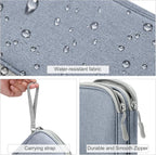 FYY Electronic Organizer, Travel Cable Organizer Bag Pouch Electronic Accessories Carry Case Portable Waterproof Double Layers Storage Bag for Cable, Charger, Phone, Earphone, Medium Size, Light Grey