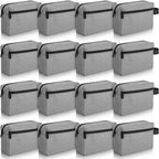 Paterr 16 Pcs Travel Toiletry Bag for Women Men Large Water Resistant Shaving Bag Hanging Cosmetic Bag with Handle and Divider Storage Travel Pouch Case (Gray)